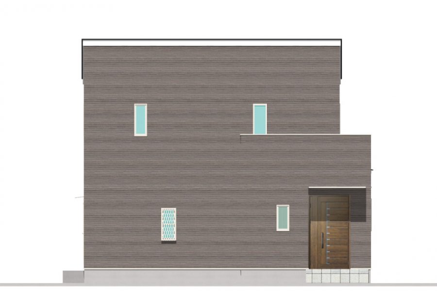 北面（立面図）<br />
