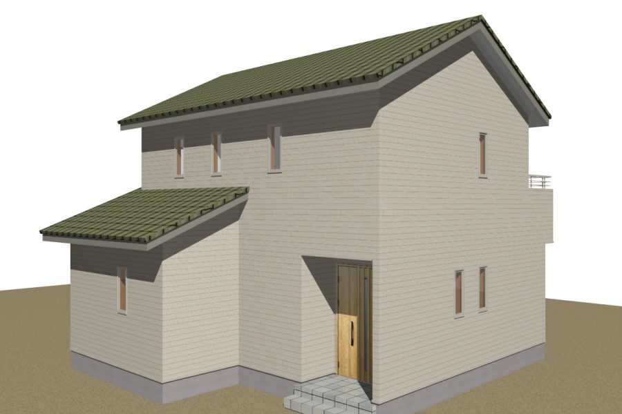 北西面（パース図）<br />
