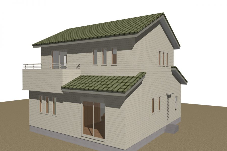 南東面（パース図）<br />
