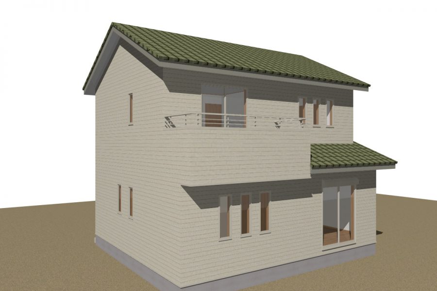 南西面（パース図）<br />
