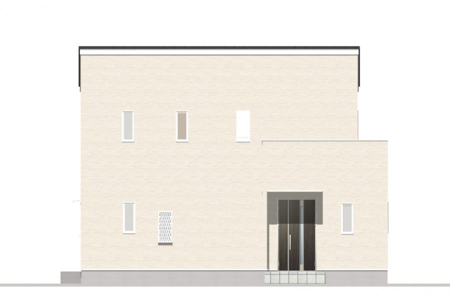 北面（立面図）<br />
