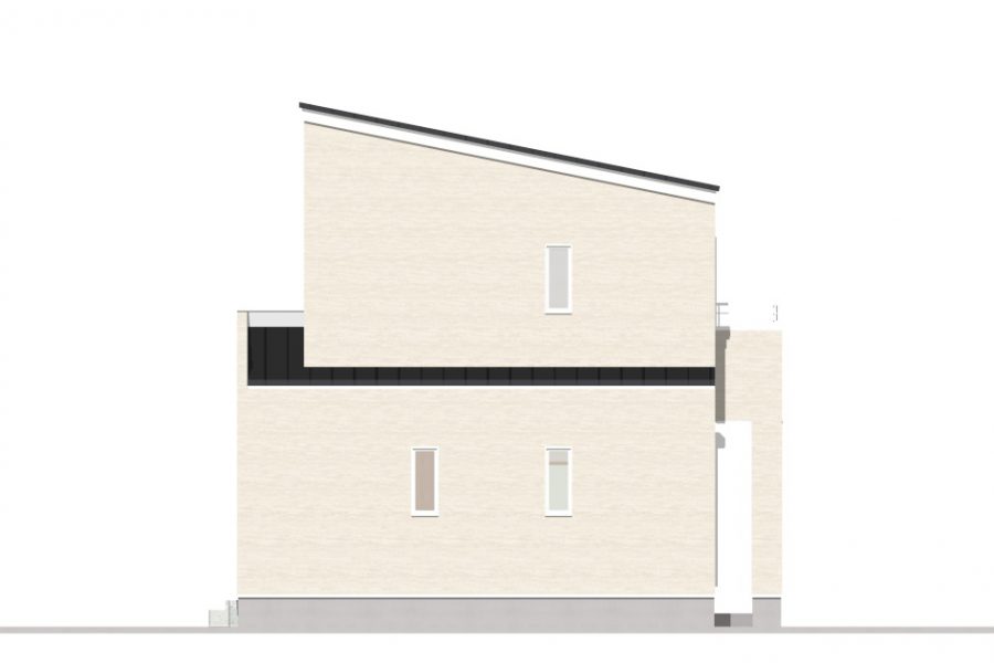 西面（立面図）<br />
