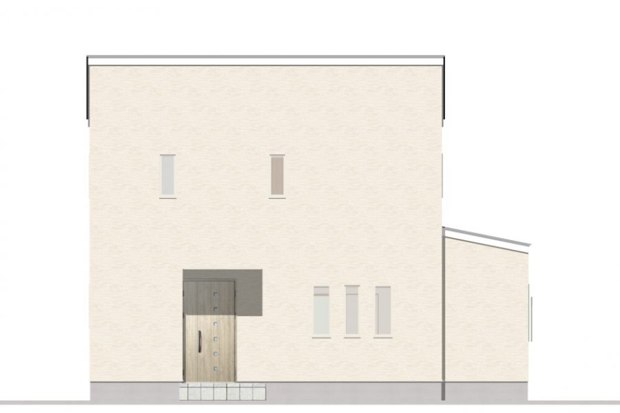 北面（立面図）<br />
