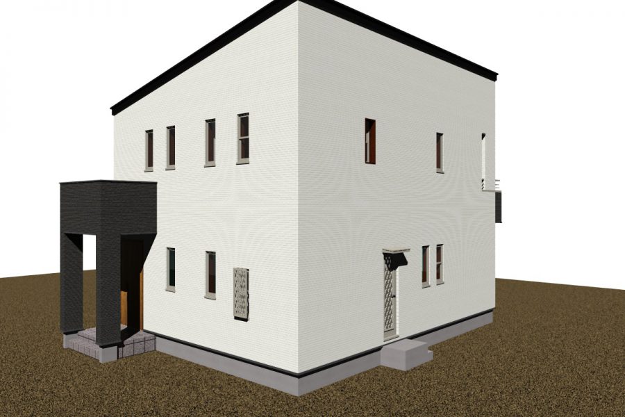 北西面（パース図）<br />
