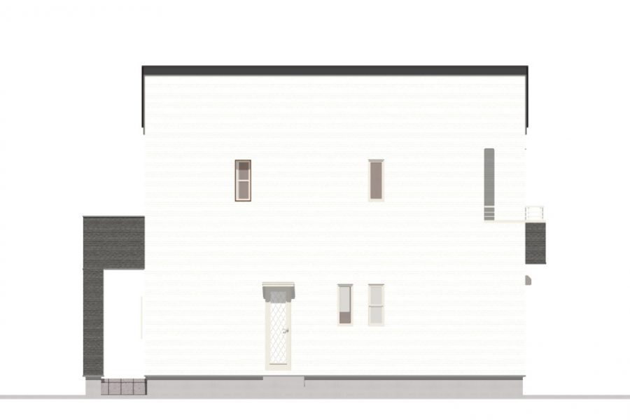 西面（立面図）<br />
