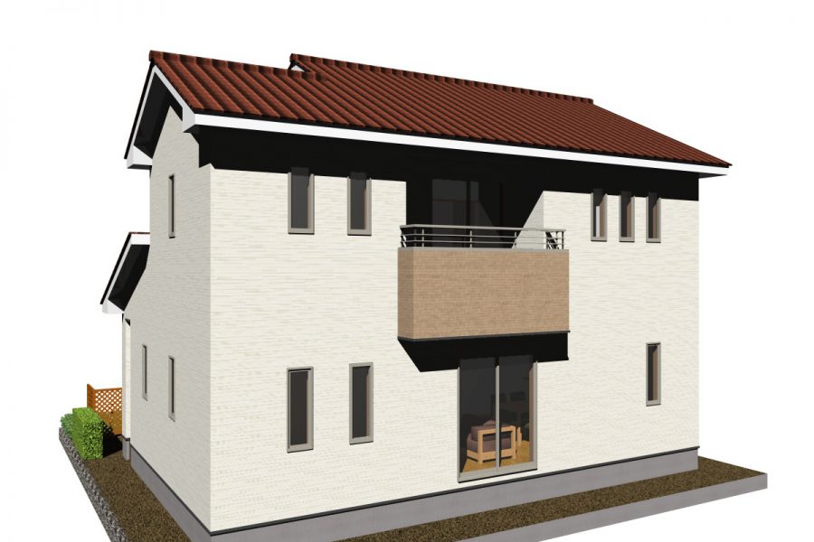 南西面（パース図）<br />
