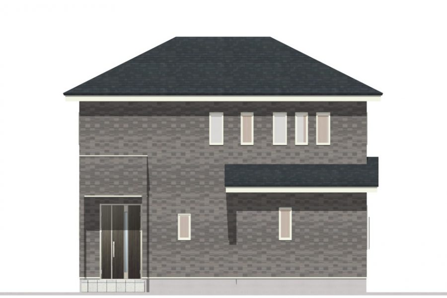 北面（立面図）<br />
