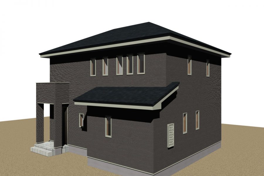 北西面（パース図）<br />
