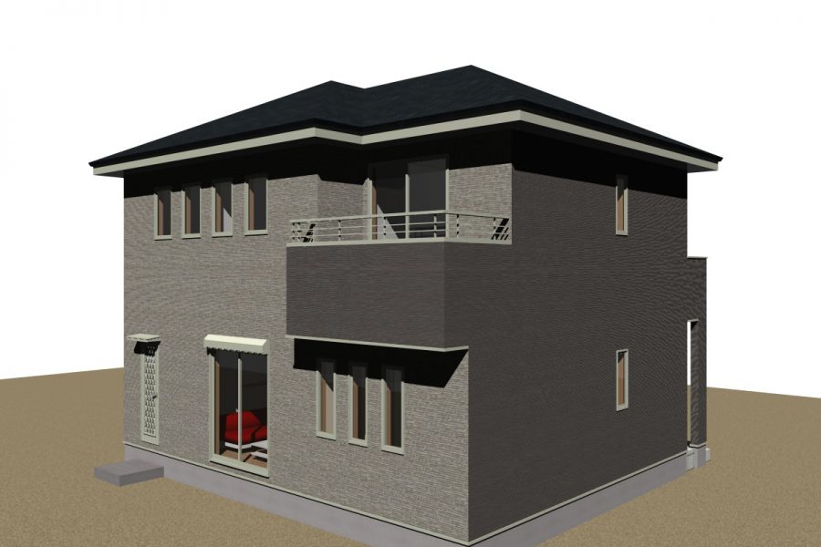 南東面（パース図）<br />
