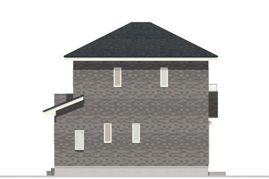 西面（立面図）<br />
