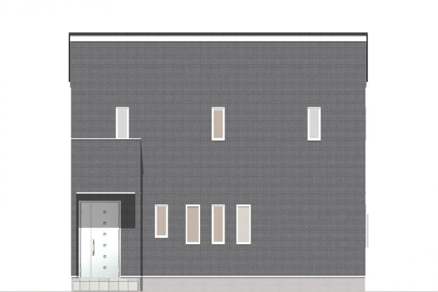 北面（立面図）<br />
