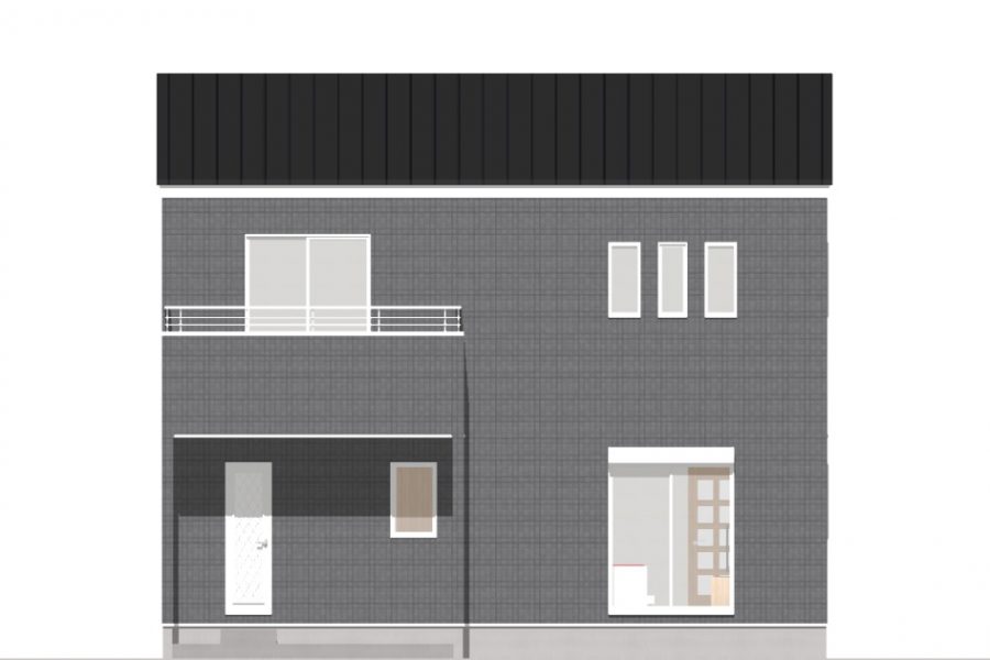 南面（立面図）<br />
