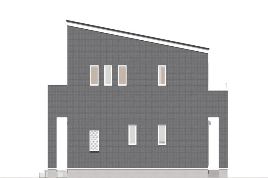 西面（立面図）<br />
