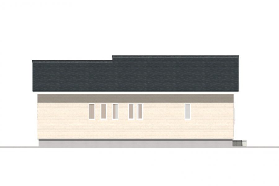 北面（立面図）<br />
