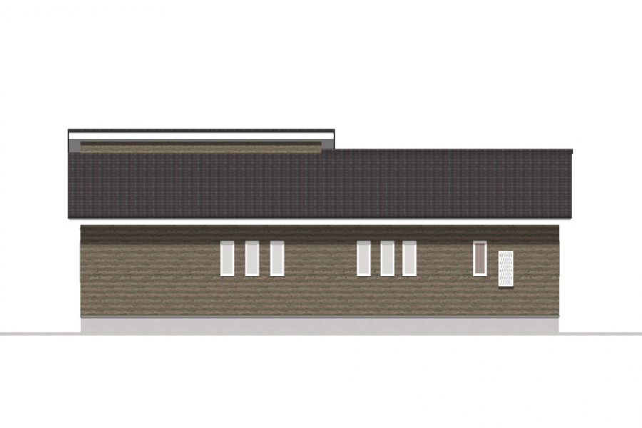 北面（立面図）<br />
