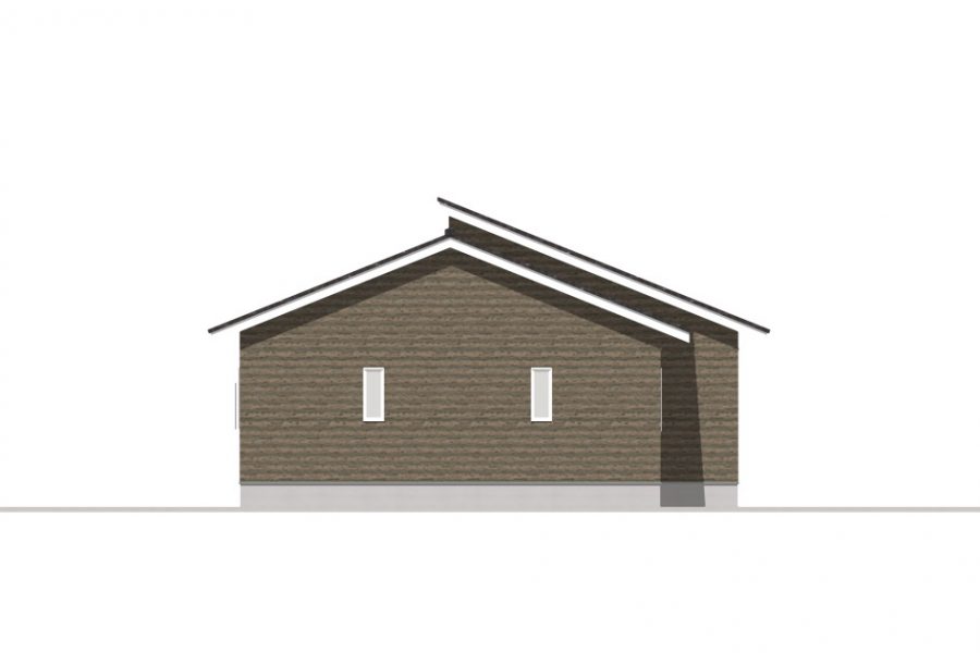 西面（立面図）<br />
