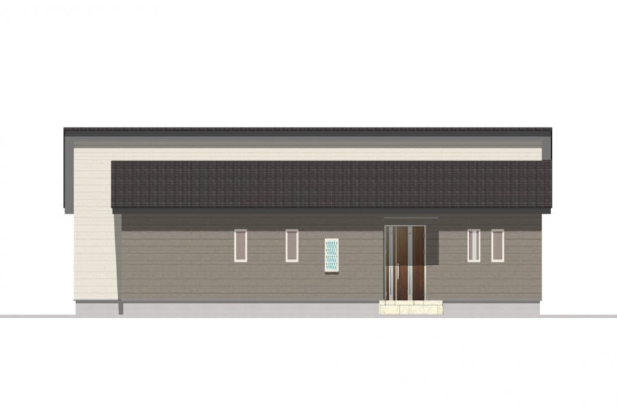 北面（立面図）<br />
